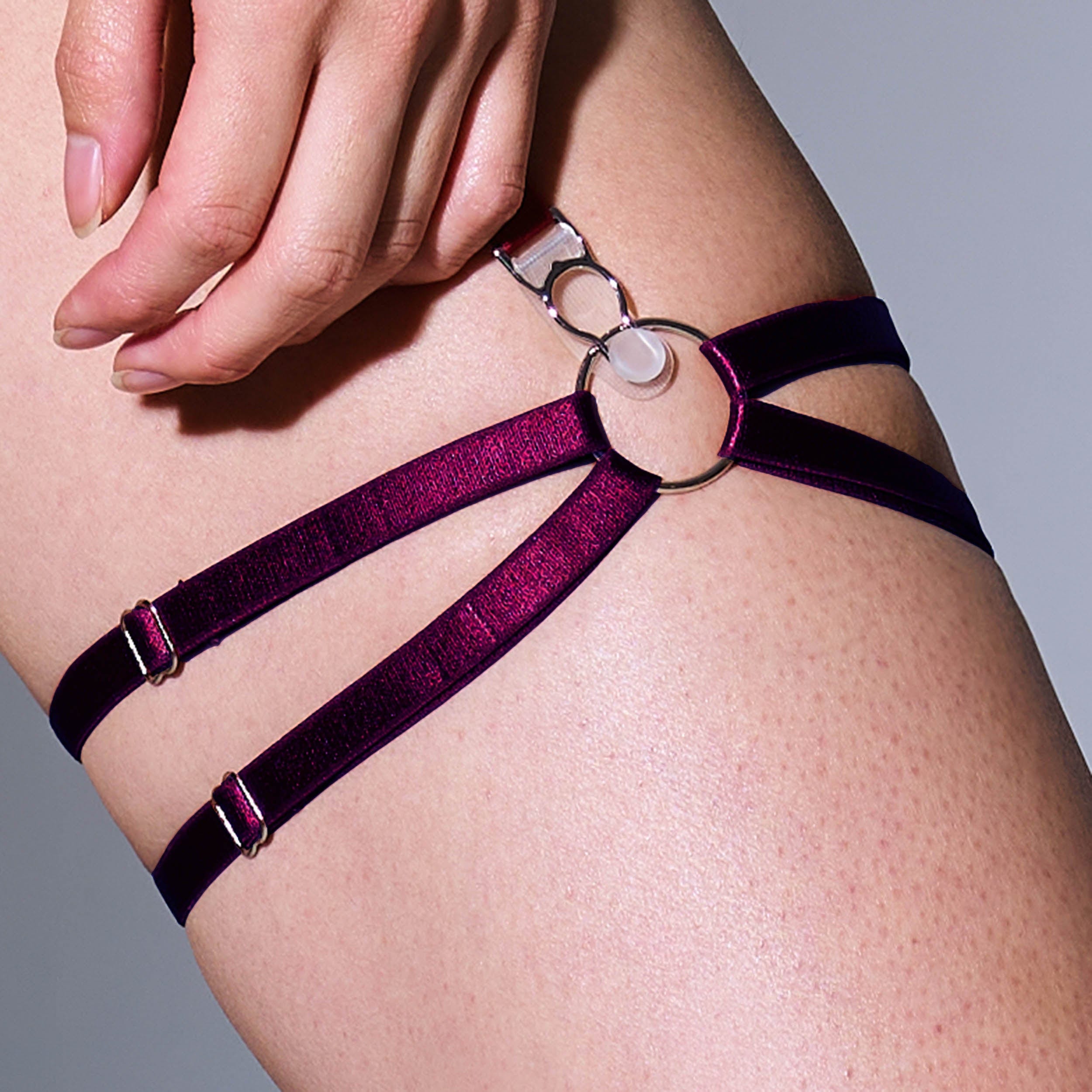 Strapped in Thigh Garters - Cherry