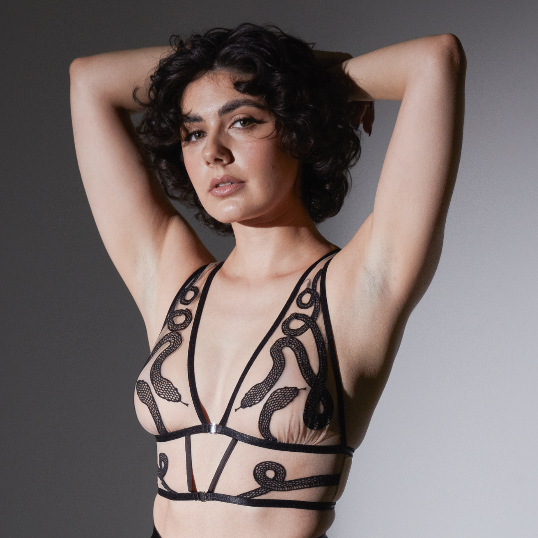 Thistle & Spire Medusa Black and Butterscotch Bralette – Not-Your