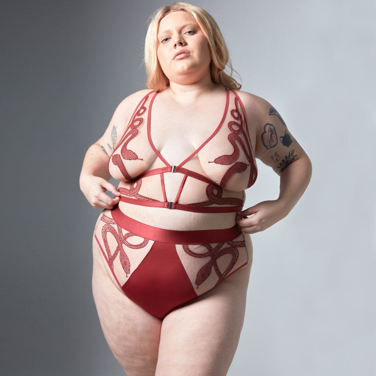 Medusa High Waisted Bikini - Oxblood - Available in Multiple Nudes